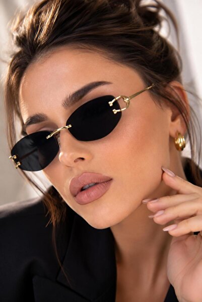 ModaLucci Vintage Stil İnce Saplı Oval Güneş Gözlüğü