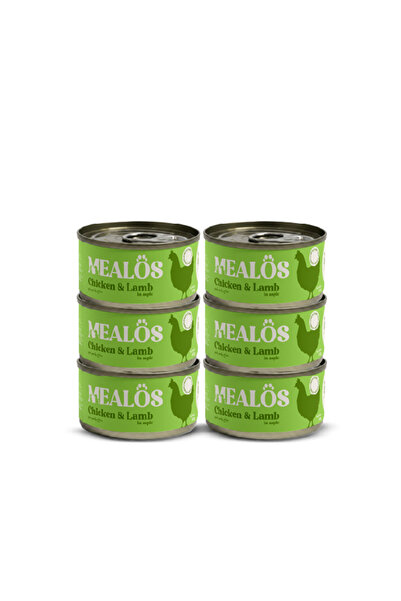 MEALOS ميلوس طعام قطط رطب معلب بالدجاج ولحم ضأن بالجيلي 6 قطع في 80 جم