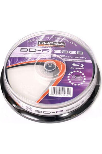 Omega Disc BD-R înregistrabil 6x 50GB, cutie tip cake box, 10 bucăți