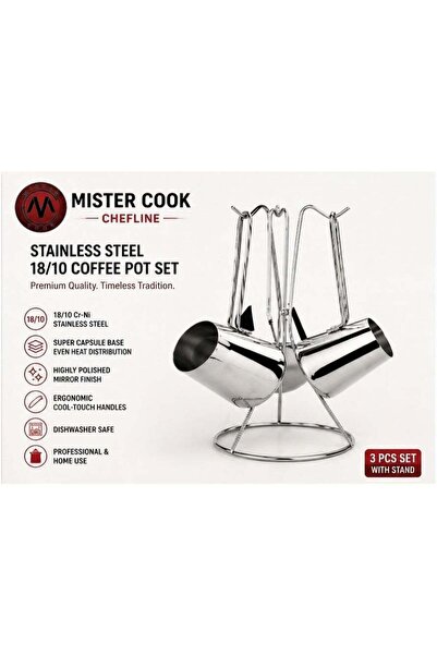 MISTERCOOK Mister Cook Chefline Stainless Steel 18/10 Coffee Pot Set – Durabl...