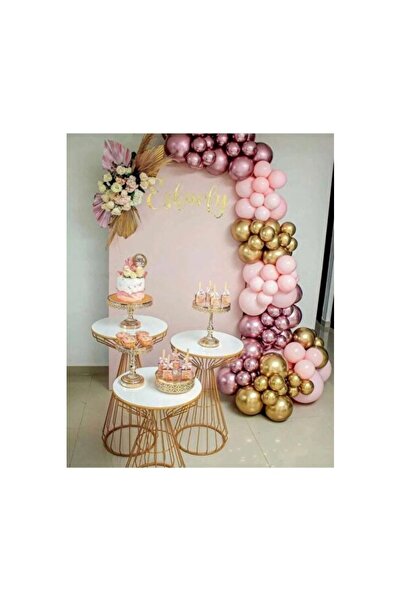 Empressco 50 Pieces Pastel and Chrome Balloon Chain Set Pink, Chrome Pink and...