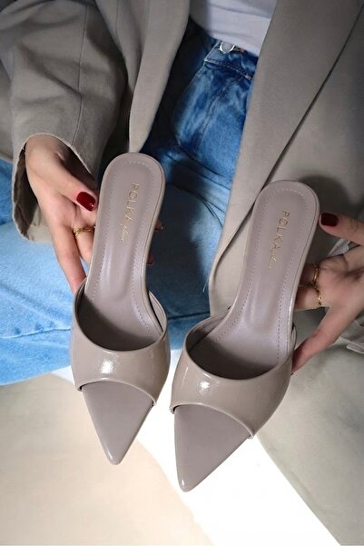 POLKA STORE Sugar Women's Pointed Toe Bow Detailed Short Kitten Heel Slippers...