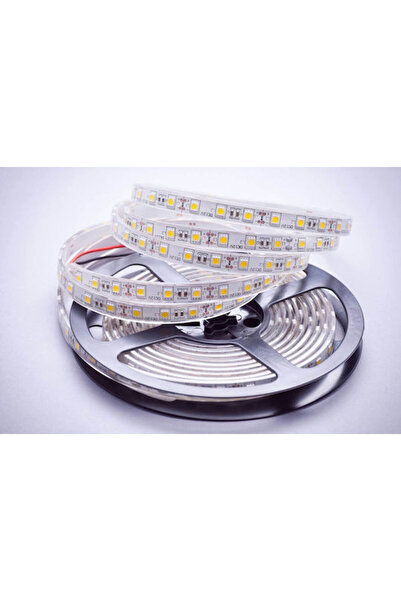 Greenie Bandă LED impermeabilă 220V, lumină alb cald, 5m, cu sursă de alimentare