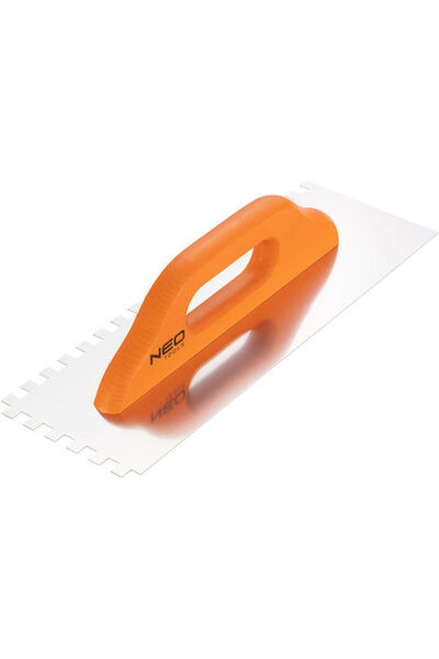 NEO Tools Spatulă pentru gresie Inox zimțată 10x10mm cu mâner din lemn 50-174