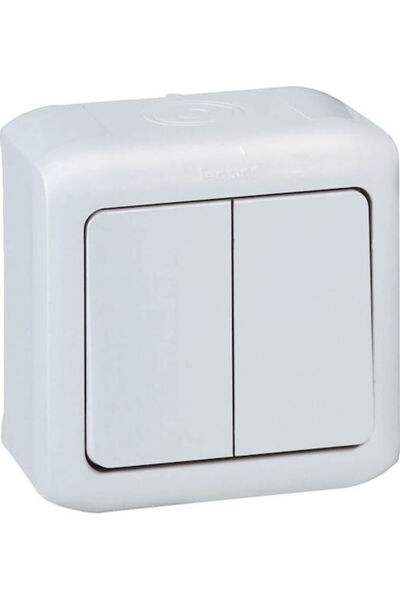 Legrand Forix 7823 Întrerupător dublu de perete impermeabil cu ramă albă Cod:...