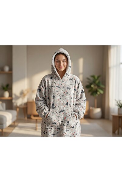 YHD Wearable Blanket Winter Themed Unisex Double Layer Plush