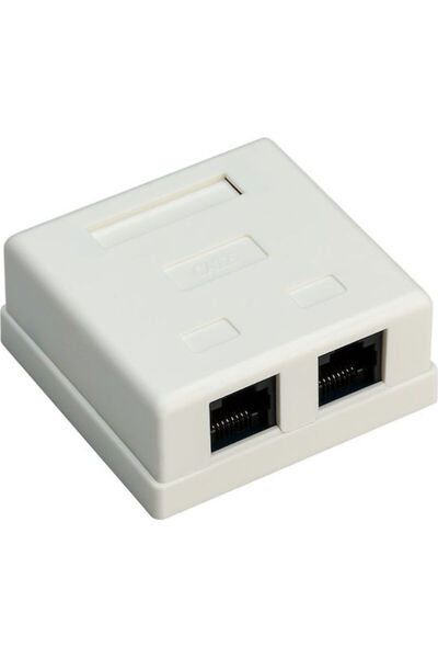 goobay Διπλή Εξωτερική Πρίζα Δικτύου Τύπου RJ45 Cat6 σε Λευκό Χρώμα 77633