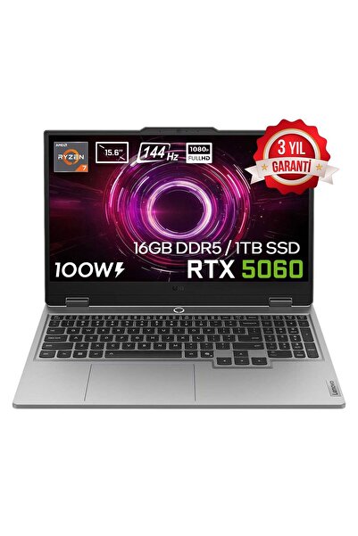 LENOVO LOQ 15AHP10 AMD Ryzen 7 250 GeForce RTX 5060 8GB 100W 8 GB Ram 1 TB SS...