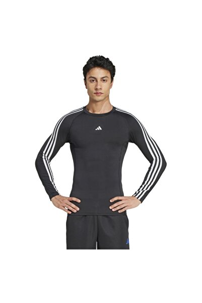 adidas Ανδρικό Μακρυμάνικο Μπλουζάκι Συμπίεσης Techfit με 3 Ρίγες