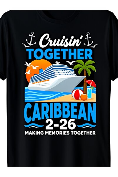 12 Teknoloji تي شيرت رجالي كاريبي 2026 ناعم ومسامي للعطلات مع طباعة "Cruisin ...