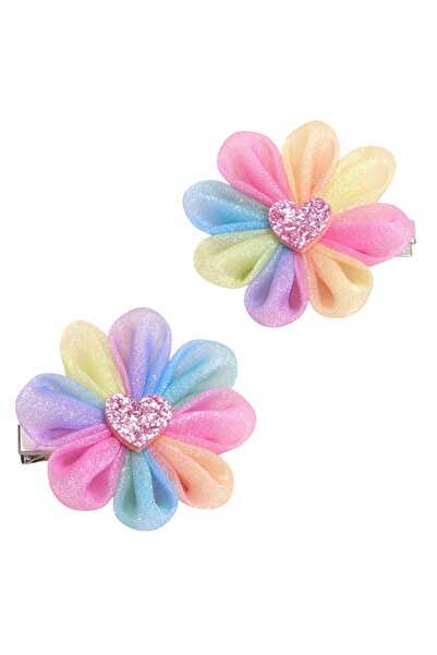 OEM Flower-shaped hair clip, multicolor, 2pcs