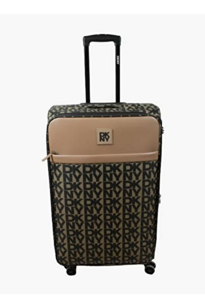 Dkny Monogram Print Softcase Luggage Trolley with Retractable Handle - 24 inc...