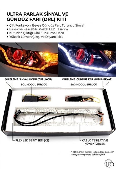 AKSOY Kristal Gündüz Ledi Kayar Sinyalli Rgb Çok Renkli