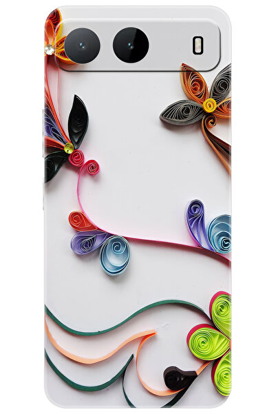 TECNO Spark 40 5G (KM8n) Uyumlu Kılıf Desen Baskılı Silikon Çiçek Desen STK:2...