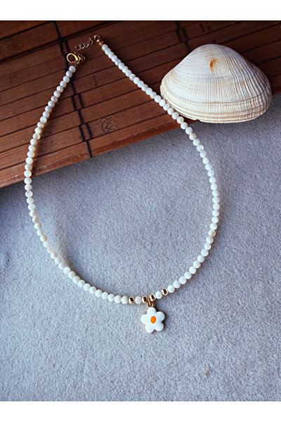 Marka Enameled Daisy Necklace