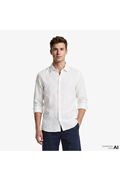 Calvin Klein LS SOLID LINEN CLASSIC SHIRT