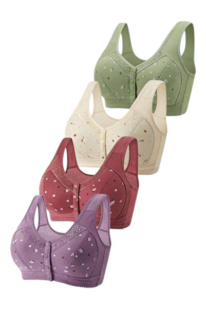 OEM Sutiene tip bustiera, multicolore, cu efect push up, set 4 BUC, XXL