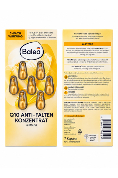 BALEA Kırışıklık karşıtı Q10 konsantre kapsül, 7 adet