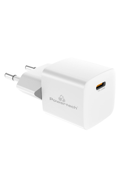 POWERTECH φορτιστής τοίχου PT-1223, USB-C, 20W, λευκός