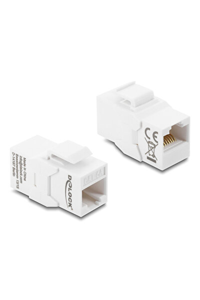 DELOCK Keystone module RJ45 90991, θηλυκό σε θηλυκό, Cat 6A UTP, λευκό