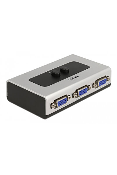 DELOCK VGA switch 87758, 2 σε 1, bidirectional, 1080p/60Hz, ασημί