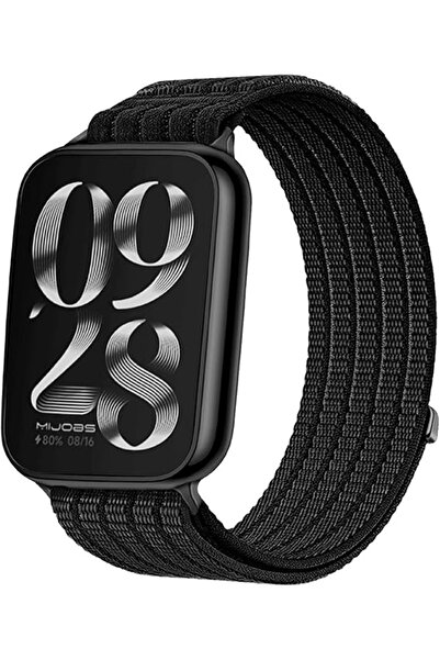 redmud teknoloji Xiaomi Redmi Watch 5 İle Uyumlu Cırtlı Kumaş Hasır Kordon Kayış