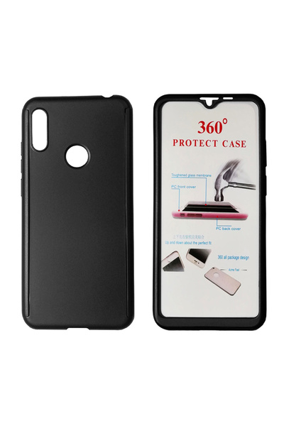 POWERTECH Θήκη Body 360° με Tempered Glass για Huawei Y6/Pro 2019, μαύρη