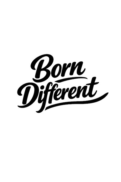 OEM Autocolant decorativ auto  "Born Different ", 15cm, Negru