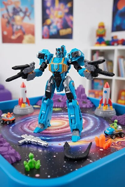 Miniso Lisanslı Dragon Force 3 Razorclaw Wolfbot Oyuncak – Dönüşebilir 37 Cm