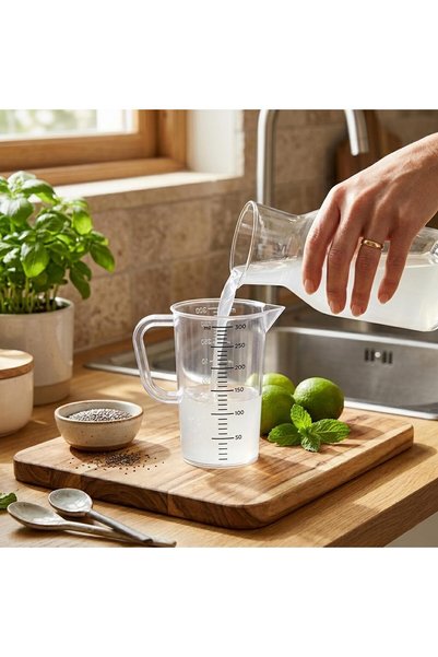 Cuisine Art 300ml PP Plastic Measuring Jug – BPA-Free White Graduated Beaker Cup Pitcher with Handle
