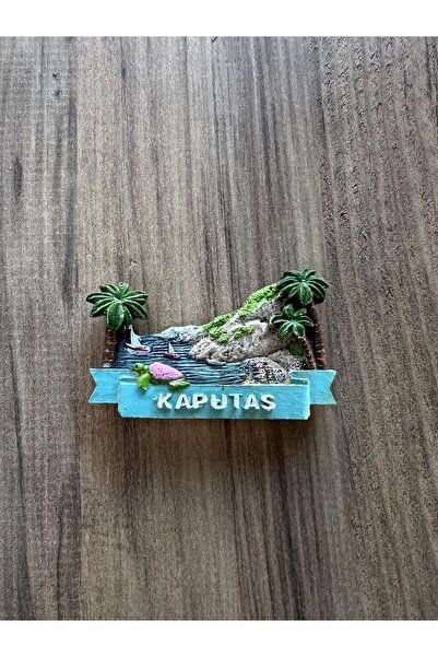 Yıldızan Decorative Kaputaş Beach Themed Magnet, with Turquoise and Green Pal...