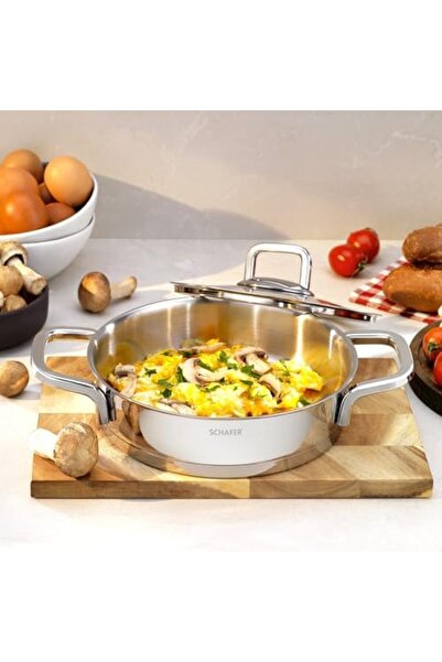 Yıldızan Edl Shop New Stahl Steel Covered Pan 22 cm 2 Pieces-Inox Edl Shop 12...