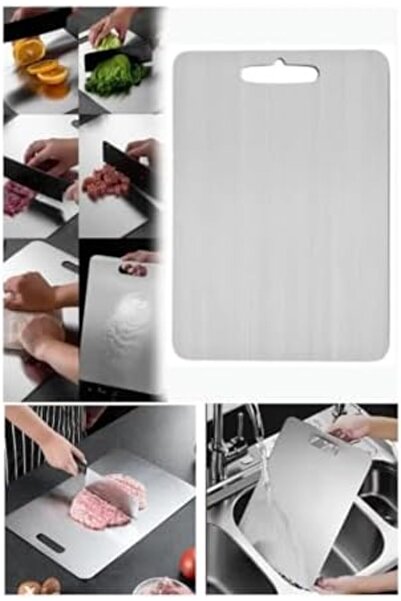 Yıldızan Msa Shop Steel Cutting Board Set of 2 304 Stainless Steel Suitable f...