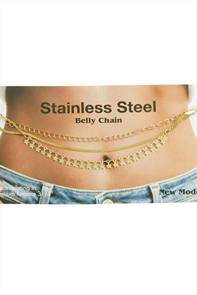 Marsilyan Star Steel Waist Belly Chain Elk-Bjtieg