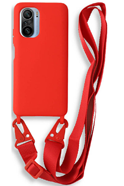 Bodycell Θήκη Σιλικόνης με Λουράκι Λαιμού - Xiaomi Mi 11i / Poco F3 - Red