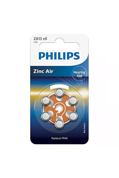 Philips Hearing aid batteries ZA13 ZINC AIR blister 6pcs