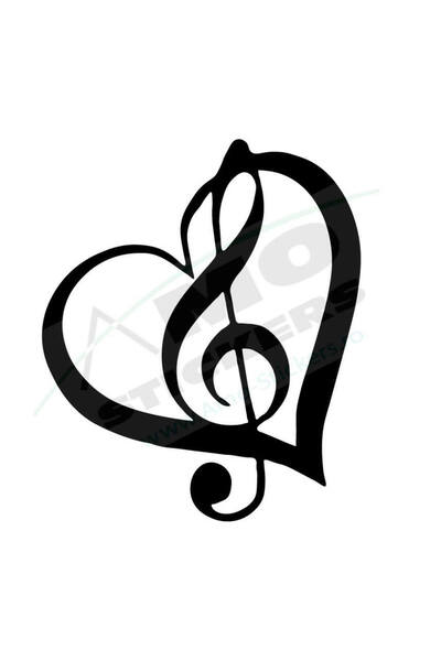 Amo-Stickers Car Sticker Musical Note 25cm Green