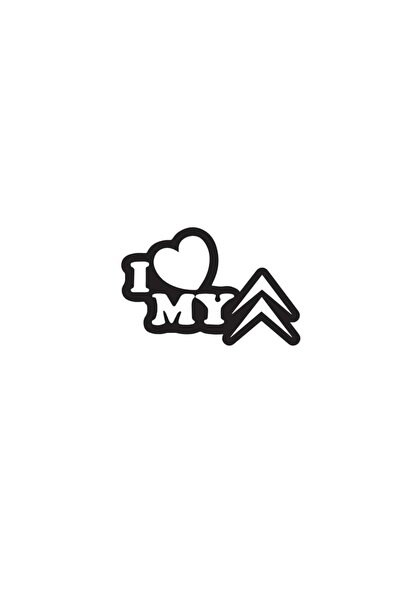Amo-Stickers Стикер за кола Обичам моя Ситроен 30см Сребрист