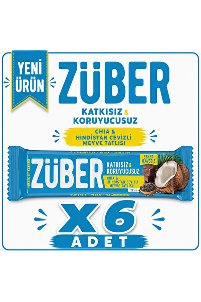 Züber Chia ve Hindistan Cevizli Meyve Bar (40 g) x6 adet