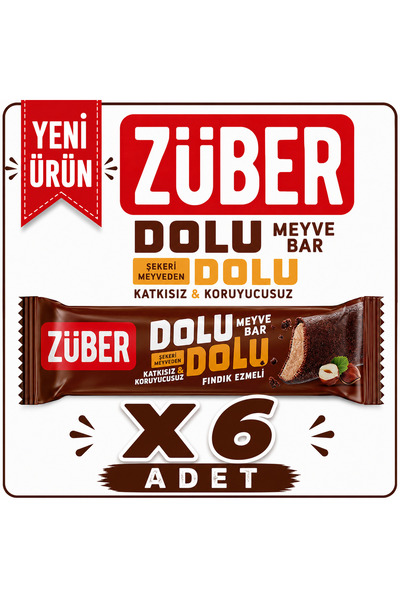 Züber Dolu Dolu Fındık Ezmeli Meyve Bar (30 g) x6 adet