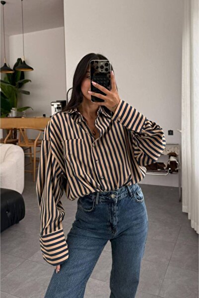 My Blog Navy Blue Striped Pocket Shirt - 2Y4969