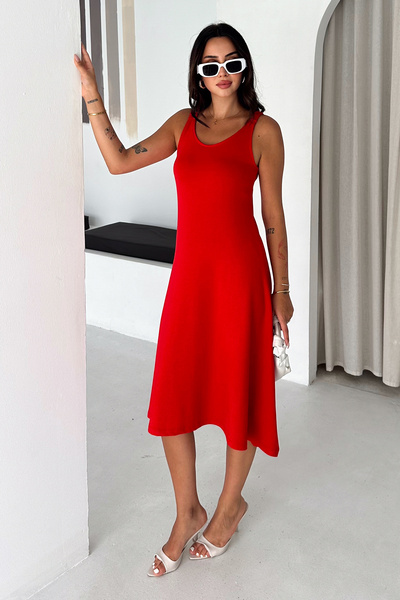 Noa&Noa Γυναικείο φόρεμα μίντι με τιράντες Basic Casual