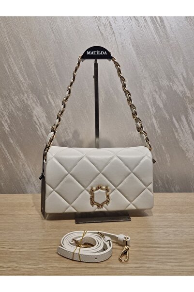 seyyah Stylish Women's Chain Detailed Quilted Double Strap Shoulder and Cross...