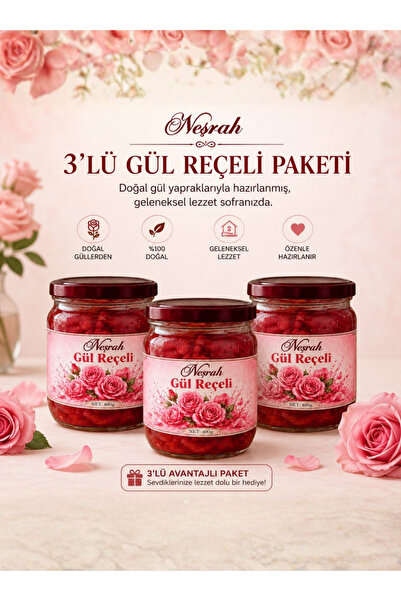 Isparta Gül Reçeli 3'lü Avantaj Paketi 3x400gr