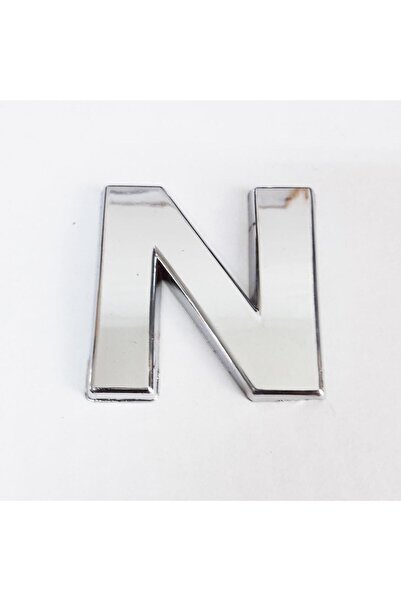 Generic Brand حرف N مقاس 3.75 سم مع لاصق كروم