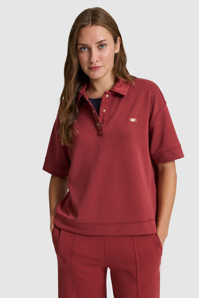 U.S. Polo Assn. Women's Cherry Polo Collar Button Detailed T-Shirt 50324256-V...