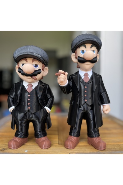 Eva Prints Figurina Mario Shelby 27 cm, model decorativ printat 3D in Romania, fan art gaming, colectie, Mario Peaky Blinders
