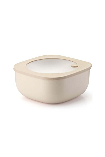 GUZZİNİ Cutie cu capac pentru depozitare, patrat, 1900ml, bej, Store&More Bio...
