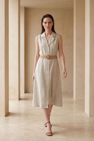 Hiccup My Fashion Sleeveless Midi Shirt Dress