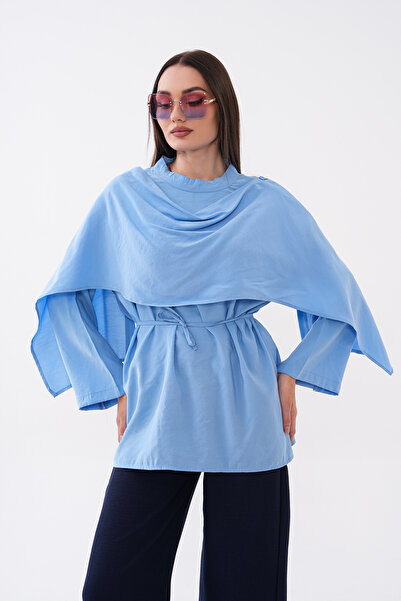 Mega Life Heavyweight Woven Tunic with Shoulder Capes and Hakim Collar